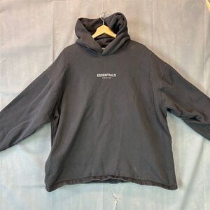 Fear of God Essentials Hoodie Unisex Sweatshirt Sz XL Black Pullover Streetwear